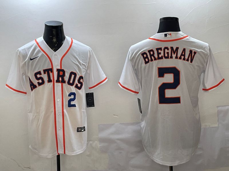 Men Houston Astros #2 Bregman White Game 2025 Nike MLB Jersey style 4